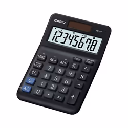 Casio MS-8F, Bureau, Calculatrice basique, 8 chiffres, Batterie/Solaire, Noir