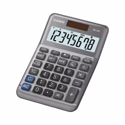 Casio MS-80F, Bureau, Calculatrice basique, 8 chiffres, Batterie/Solaire, Gris