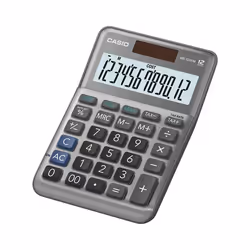 Casio MS-120FM, Bureau, Calculatrice basique, 12 chiffres, Batterie/Solaire, Noir