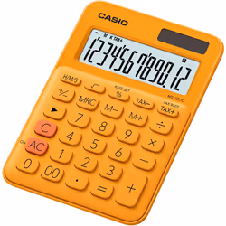 Casio MS-20UC-RG, Bureau, Calculatrice basique, 12 chiffres, 1 lignes, Batterie/Solaire, Orange