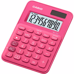Casio MS-7UC, Bureau, Calculatrice à écran, 10 chiffres, 1 lignes, Batterie, Rouge