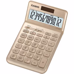 Casio CS-JW-200SC-GD, Bureau, Calculatrice basique, 12 chiffres, 1 lignes, Batterie/Solaire, Or