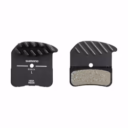 Plaquettes de frein vélo en résine avec ailette et ressort avec goupille fendue Shimano H03A-RF (x2)