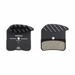 Plaquettes de frein vélo en résine avec ailette et ressort avec goupille fendue Shimano H03A-RF (x2)