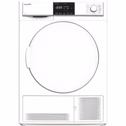 Sharp KD-HCB7S7PW91, Pose libre, Charge avant, Condensation, Blanc, Boutons, Rotatif, Droite