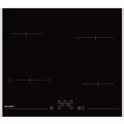 Sharp KH-6V08FT0K, Noir, Intégré, 59 cm, Plaque avec zone à induction, Verre-céramique, 4 zone(s)