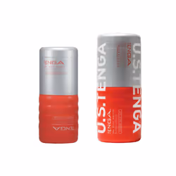 Tenga U.S. DOUBLE HOLE CUP Caresse masculine Rouge Élastomère thermoplastique (TPE)