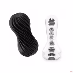 Tenga Flex Rocky Masturbateur de poche Noir Élastomère