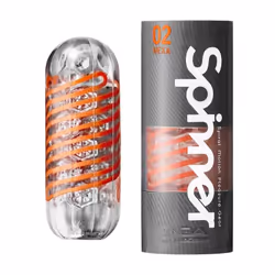 Tenga Spinner Hexa 02 Masturbateur de poche Orange, Transparent Élastomère
