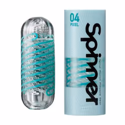 Tenga Spinner - 04 Pixel, Caresse masculine, Bleu, Transparent, 45 mm, 45 mm, 130 mm, 131 g