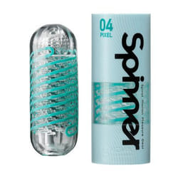 Tenga Spinner - 04 Pixel Caresse masculine Bleu, Transparent