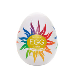 Tenga Egg Shiny Pride Edition Masturbateur d'œufs Blanc Élastomère thermoplastique (TPE)
