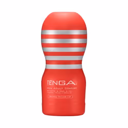 Tenga Original Vacuum Cup, Caresse masculine, Rouge, Argent, Élastomère thermoplastique (TPE), 69 mm, 69 mm, 155 mm