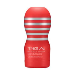 Tenga Original Vacuum Cup Caresse masculine Rouge, Argent Élastomère thermoplastique (TPE)