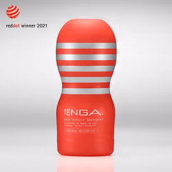 Tenga Original Vacuum Cup Caresse masculine Rouge, Argent Élastomère thermoplastique (TPE)