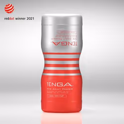 Tenga Dual Sensation Cup Caresse masculine Rouge, Argent Élastomère thermoplastique (TPE)