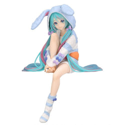FuRyuu Hatsune Miku Noodle Stopper Figure -Rabbit Ear Hood Pajama Blue Color ver.-