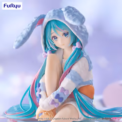 FuRyuu Hatsune Miku Noodle Stopper Figure -Rabbit Ear Hood Pajama Blue Color ver.- - Vue supplémentaire 8