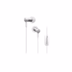 Pioneer SE-CH3T-W, Avec fil, 8 - 40000 Hz, Appels/Musique, 3,1 g, Casque, Argent, Blanc