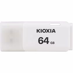 Kioxia TransMemory U202, 64 Go, USB Type-A, 2.0, Casquette, 8 g, Blanc