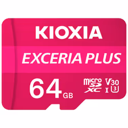 Kioxia Exceria Plus, 64 Go, MicroSDXC, Classe 10, UHS-I, 100 Mo/s, 65 Mo/s