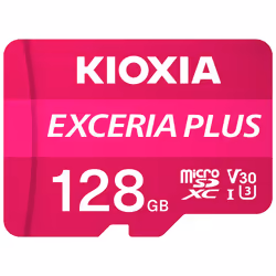 Kioxia Exceria Plus, 128 Go, MicroSDXC, Classe 10, UHS-I, 100 Mo/s, 65 Mo/s