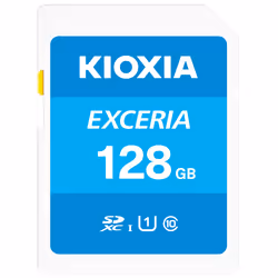 Kioxia Exceria, 128 Go, SDXC, Classe 10, UHS-I, 100 Mo/s, Class 1 (U1)