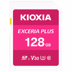 Kioxia Exceria Plus, 128 Go, SDXC, Classe 10, UHS-I, 100 Mo/s, 65 Mo/s
