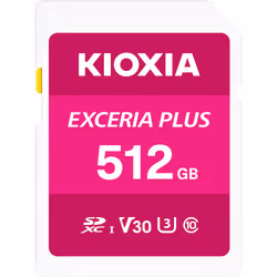 Kioxia EXCERIA PLUS 512 GB, 512 Go, SD, Classe 10, UHS-I, 100 Mo/s, 85 Mo/s