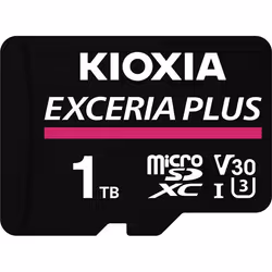 Kioxia Exceria Plus, 1,02 To, MicroSDXC, Classe 3, UHS-I, 100 Mo/s, 85 Mo/s