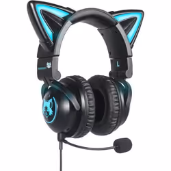 KUQIRMAOERJI Miko-J Casque sans Fil avec Oreilles de Chat 12 Couleurs changeantes avec Microphone HD Amovible