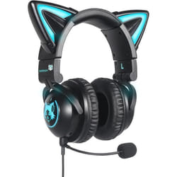 KUQIRMAOERJI Miko-J Casque sans Fil avec Oreilles de Chat 12 Couleurs changeantes avec Microphone HD Amovible