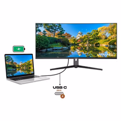 JAPANNEXT JN-IPSC375UWQHDPR-H-C65W écran plat de PC 95,2 cm (37.5") 3840 x 1600 pixels UltraWide Quad HD LCD Noir