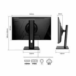 JAPANNEXT JN-IPS2382FHDR-HSP écran plat de PC 61 cm (24") 1920 x 1080 pixels Full HD LCD Noir
