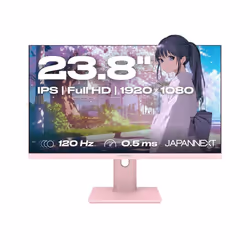 Ecran PC Gamer - JAPANNEXT - 23.8 - IPS - Full HD (1920x1080) - 120Hz - 0.5ms - Rose Pastel - JN-IPS238G120F-HSP-PK