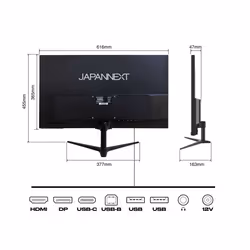 JAPANNEXT JN-IPS27WQHDR-C65W écran plat de PC 68,6 cm (27") 2560 x 1140 pixels Wide Quad HD LCD Noir
