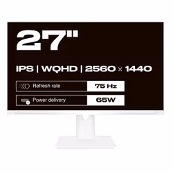 JAPANNEXT JN-IPS270WQHD75F-C65W-HSP-W écran plat de PC 27" Quad HD LED Blanc - Vue supplémentaire 2