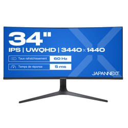 JAPANNEXT JN-IPS340UWQHD60C-C65W-HS écran plat de PC 34" UltraWide Quad HD LCD Noir, Argent