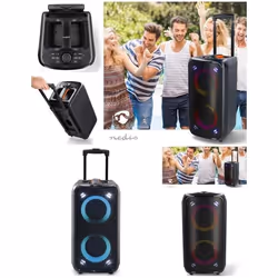 Enceinte Portable Karaoke - Nedis - 240W - Bluetooth 5.0 - Autonomie 5h - LED RGB