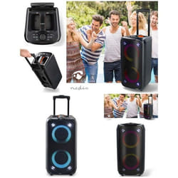 Enceinte Portable Karaoke - Nedis - 240W - Bluetooth 5.0 - Autonomie 5h - LED RGB