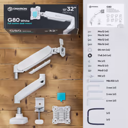 ONKRON G80 81,3 cm (32") Bureau Blanc - Vue supplémentaire 2