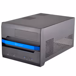 Silverstone Sugo SG12, Bureau, PC, Noir, micro ATX, Mini-DTX, Mini-ITX, Aluminium, Acier, 8,2 cm