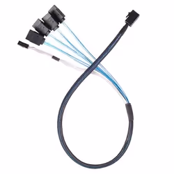 Silverstone CPS05-RE, 0,6 m, SFF-8643, 4 x SATA 7-pin, Noir