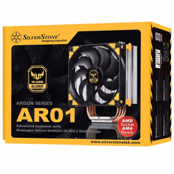 Silverstone AR01 Processeur Refroidisseur 12 cm Aluminium, Noir, Jaune - Vue supplémentaire 11