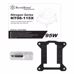 Silverstone NT08-115X Processeur Refroidisseur d'air 9,2 cm Noir, Cuivre, Argent 1 pièce(s) - Vue supplémentaire 15