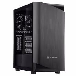 Silverstone SETA A1, Midi Tower, PC, Noir, Titane, ATX, micro ATX, Mini-ITX, Aluminium, Acier, Verre trempé, 17,5 cm