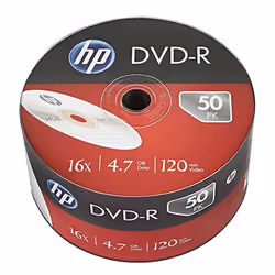 HP DME00070, DVD+R, 120 mm, Boîte à gâteaux, 50 pièce(s), 4,7 Go