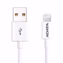 ADATA AMFIPL-1M-CWH, 1 m, Lightning, USB A, Mâle, Mâle, Blanc