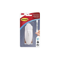Command - 3M granc crochet avec 2 languettes résistantes à l'eau en plastique 2,3 kg blanc