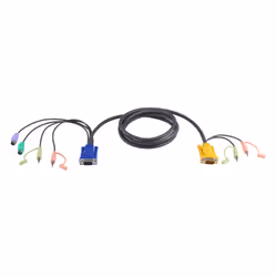 ATEN Câble KVM 1,8m PS/2 avec SPHD 3 en 1 et audio, 1,8 m, PS/2, PS/2, VGA, Noir, HDB-15, 2 x PS/2, 2 x 3.5mm